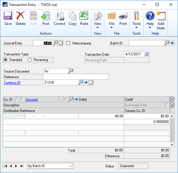 Dynamics GP 2016 R2 Feature of the Day-GL Distribution Line Display Opens Expanded