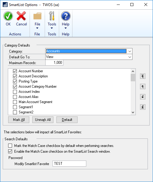 Dynamics GP 2016 R2 Feature of the Day-SmartList Favorite Protection