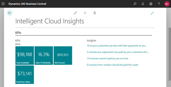 Intelligent Cloud Insights with 365 BC