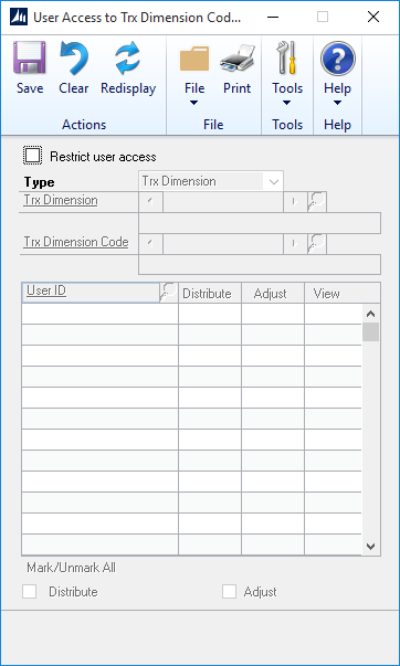 Microsoft Dynamics GP 2016 Feature of the Day – Analytical Accounting User Access Settings