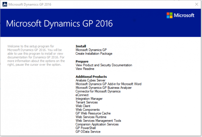 Microsoft Dynamics GP 2016 Feature of the Day – OData Service Deployment