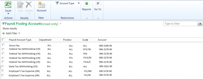 Microsoft Dynamics GP 2016 Feature of the Day – Payroll Posting Accounts