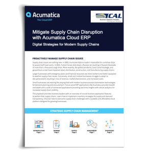 FREE Playbook: Mitigate Supply Chain Disruption with Acumatica Cloud ERP